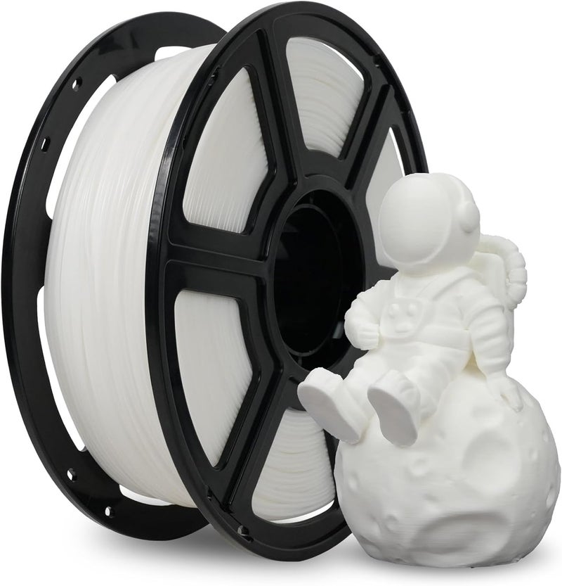 FLASHFORGE PLA Filament 1.75mm +/- 0.02mm, Matte White 3D Printer Filament 1kg (2.2lbs) Spool, Excellent Printing Performance, Easy to Use for Most FDM 3D Printers - Image 1